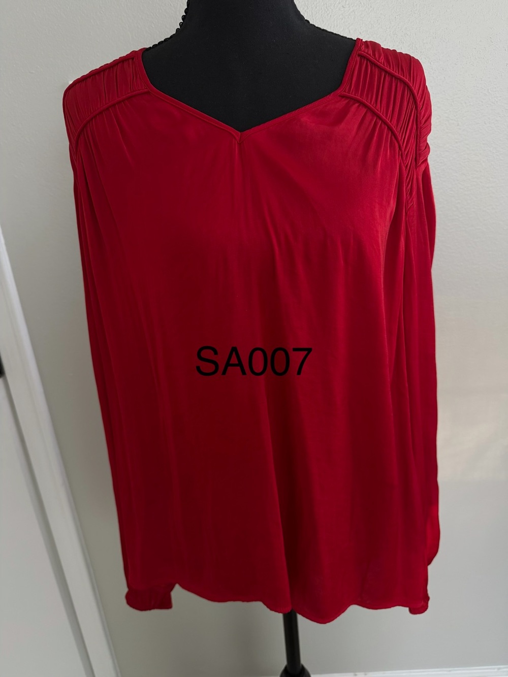 Liverpool Red V-Neck Long Sleeve Blouse